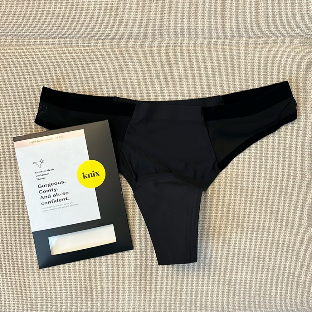 Knix NEVER WORN NWT Shadow Mesh Leakproof Thong (M)